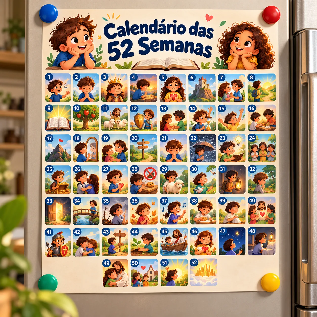 Bônus Calendário das 52 Semanas na geladeira